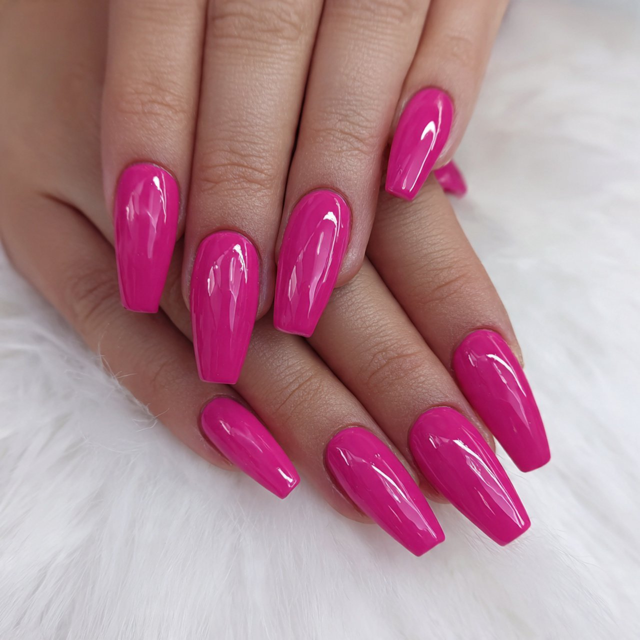 hot pink gloss coffin nails pretty nails
