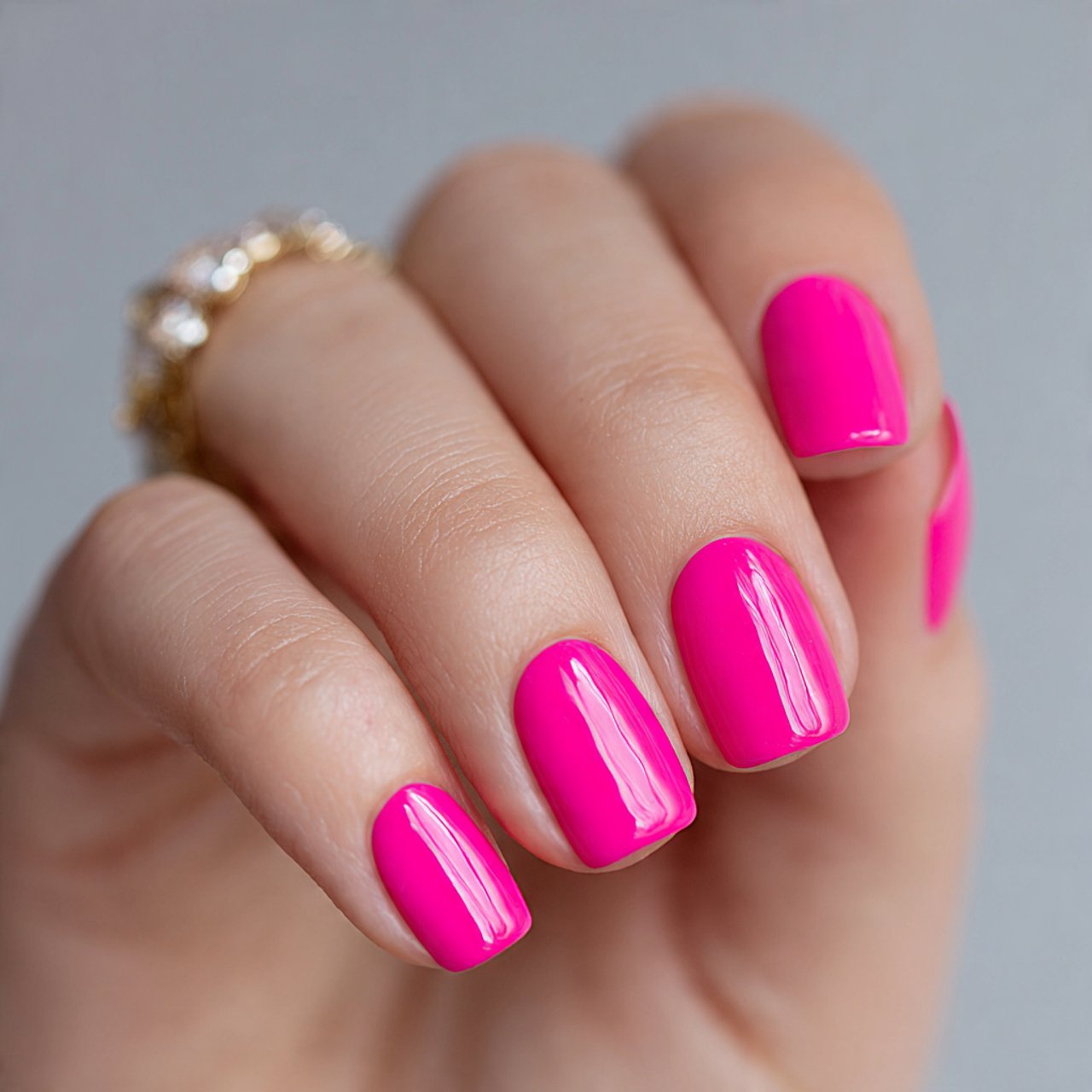 hot pink summer nails square nails