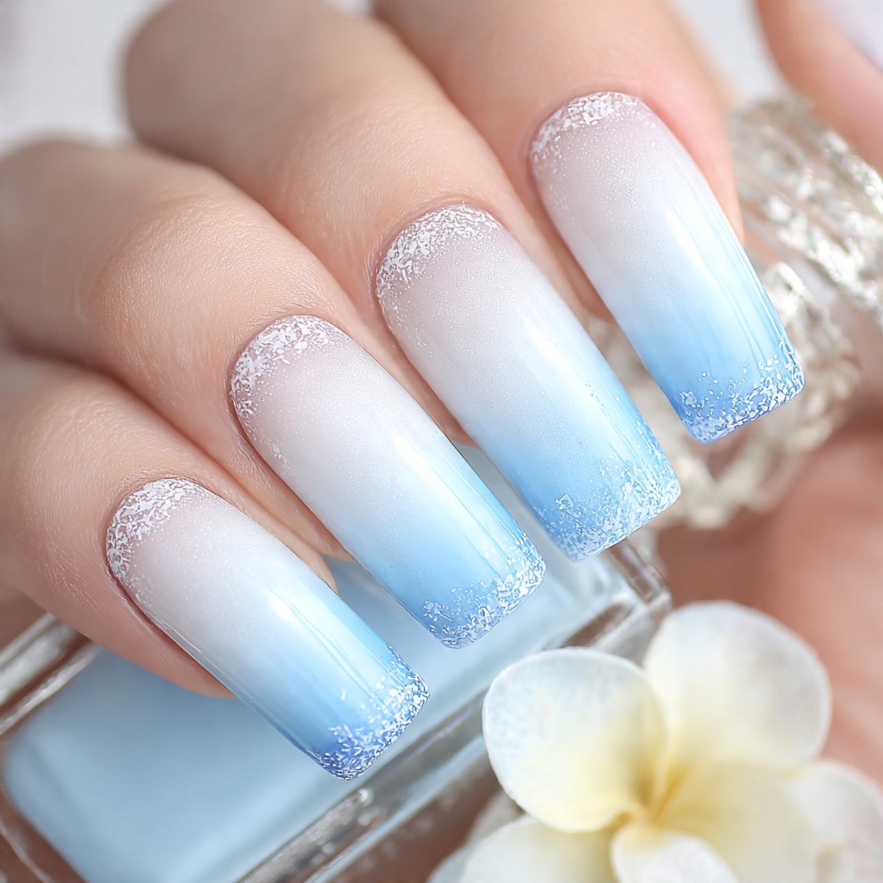 icy blue and taupe ombr nails creative nails