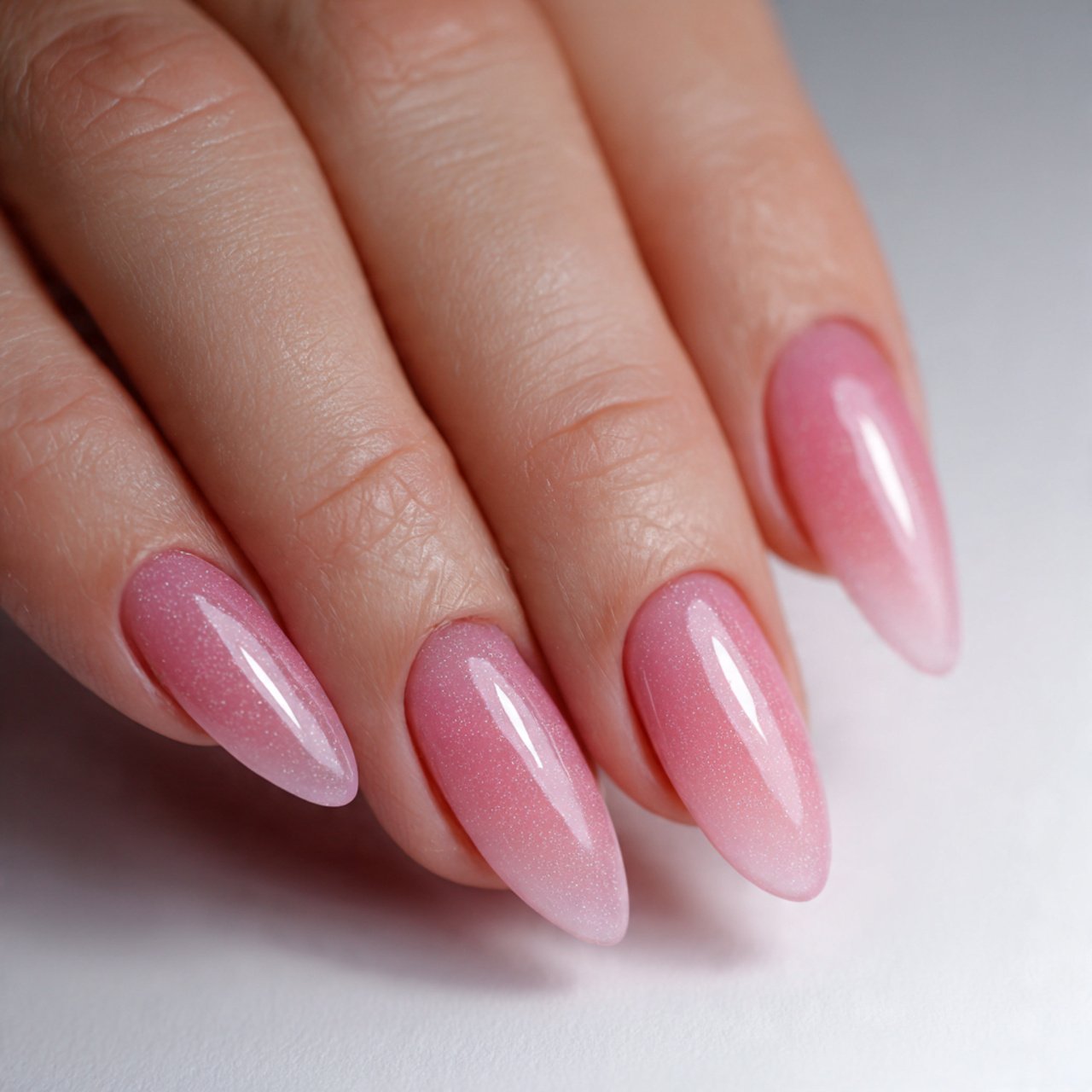 jelly pink almond nails attractive natural nails
