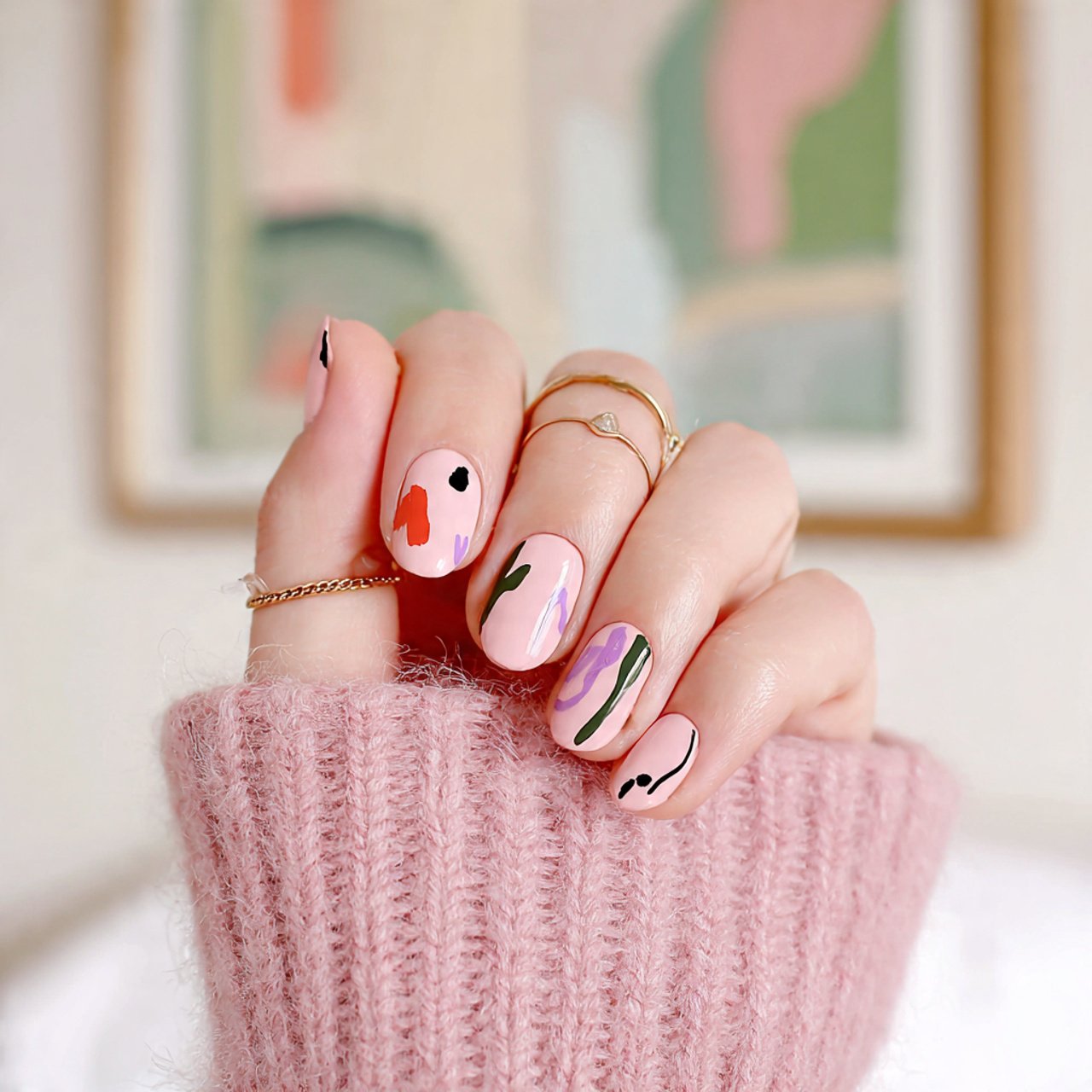 latte beige acrylics creamy one color set attracti