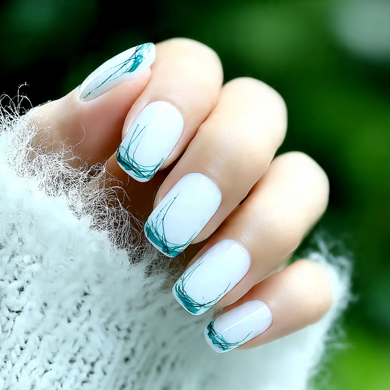 latte brown micro french tips attractive nails