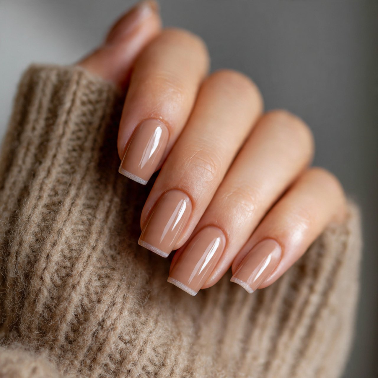 latte brown micro french tips stunning nails