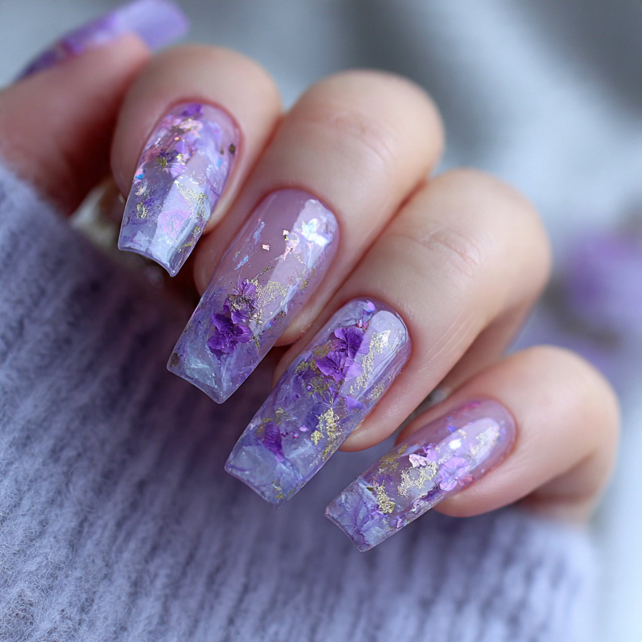 lavender ice nails