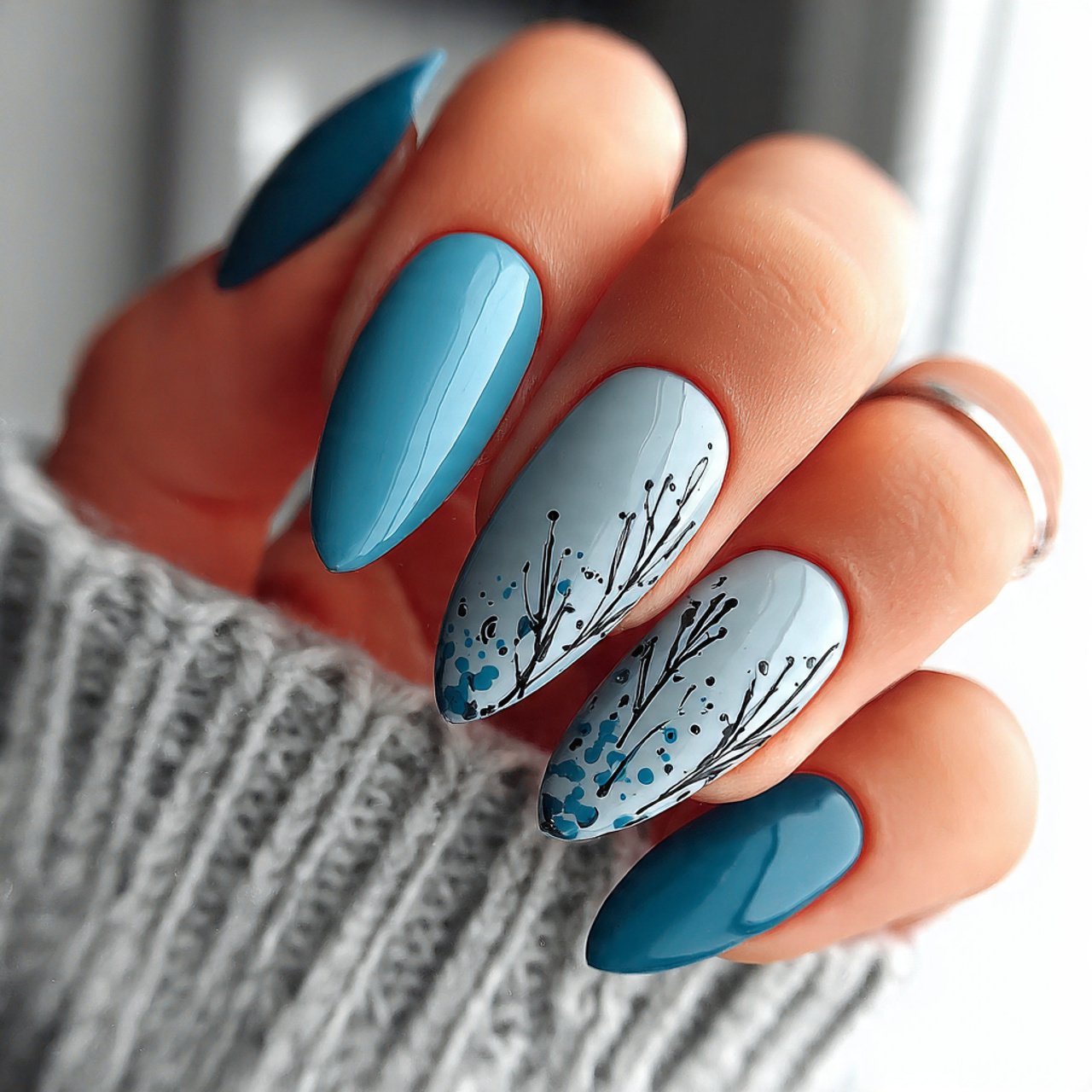 lavender shimmer almond nails attractive nails