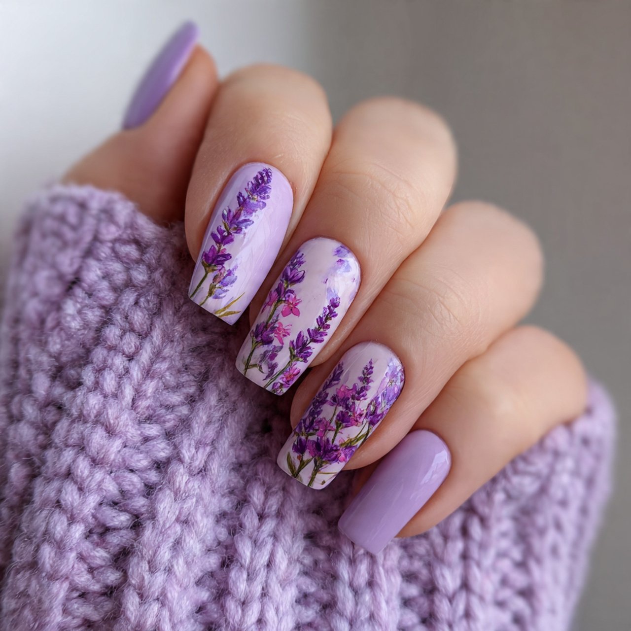 lavender teen nails