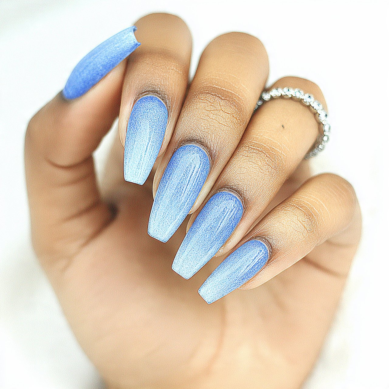 light blue ombr fade stunning nails