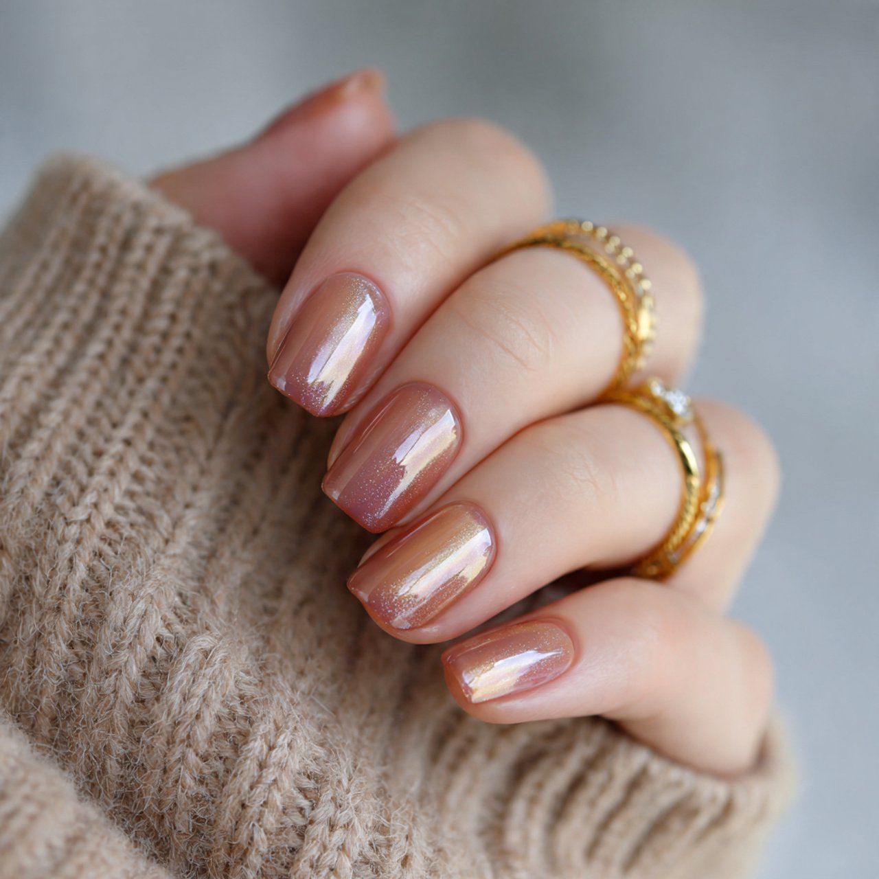 light brown jelly nails tiny nails