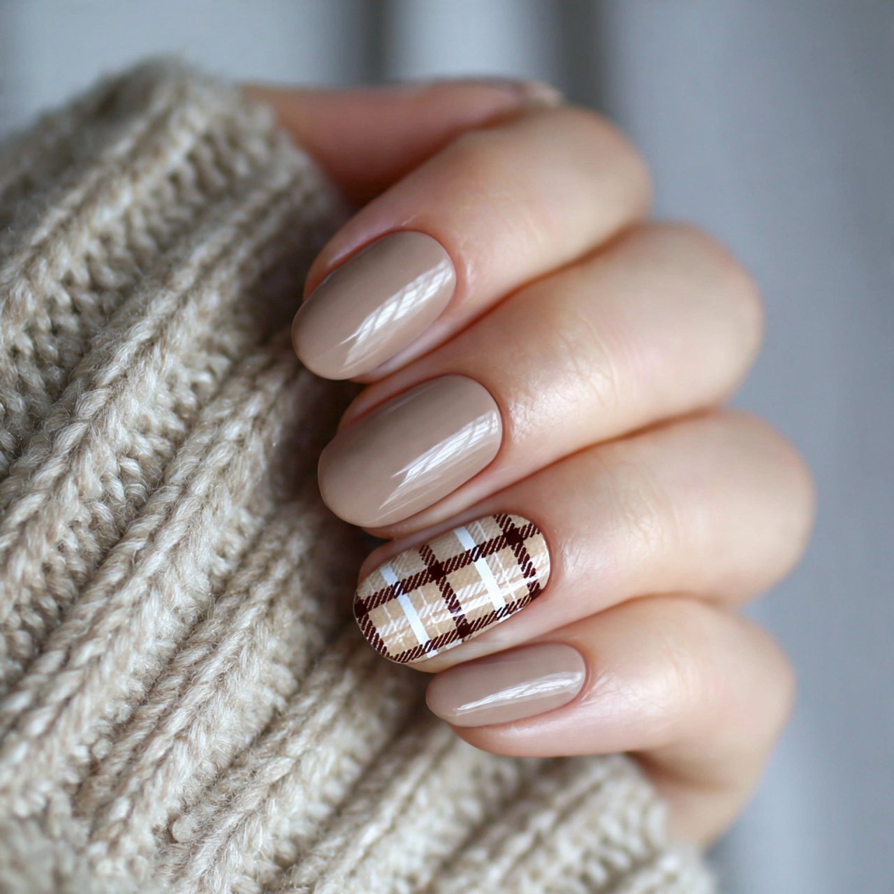 light brown plaid accent nails beautiful nails