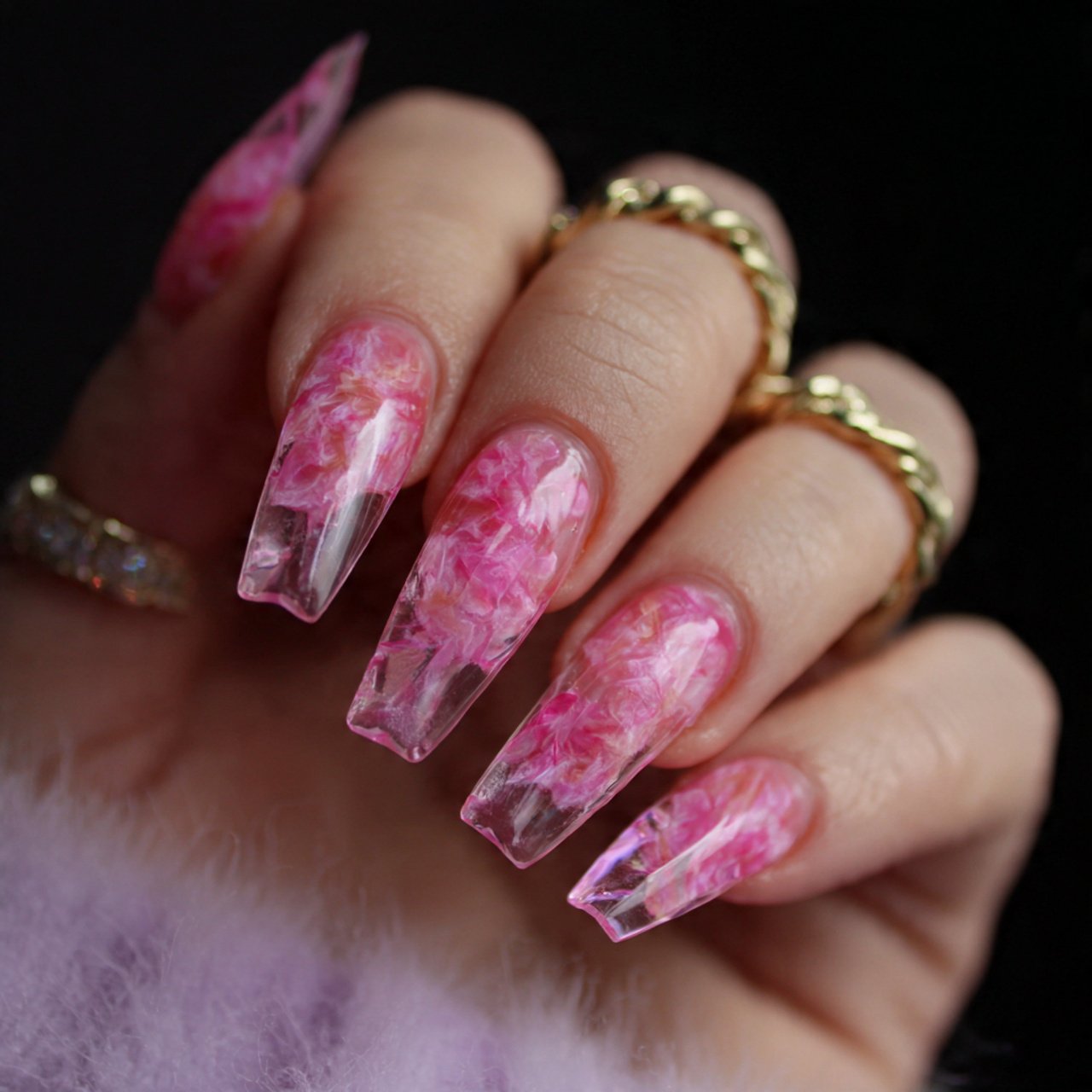 lip gloss pink jelly nails