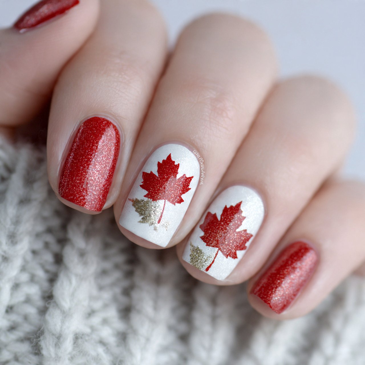 maple leaf accent nails attractive nails