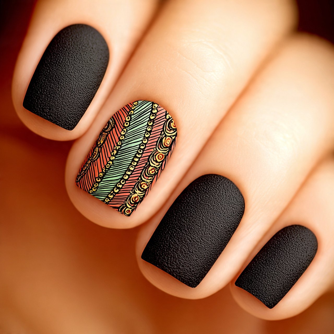 matte black white nails attractive nails