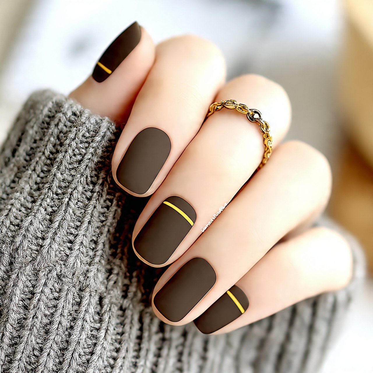 matte dark cocoa nails natural nails