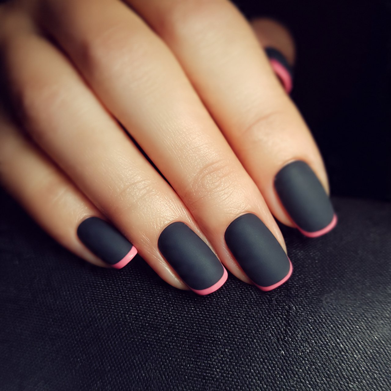 matte french tips attractive nails