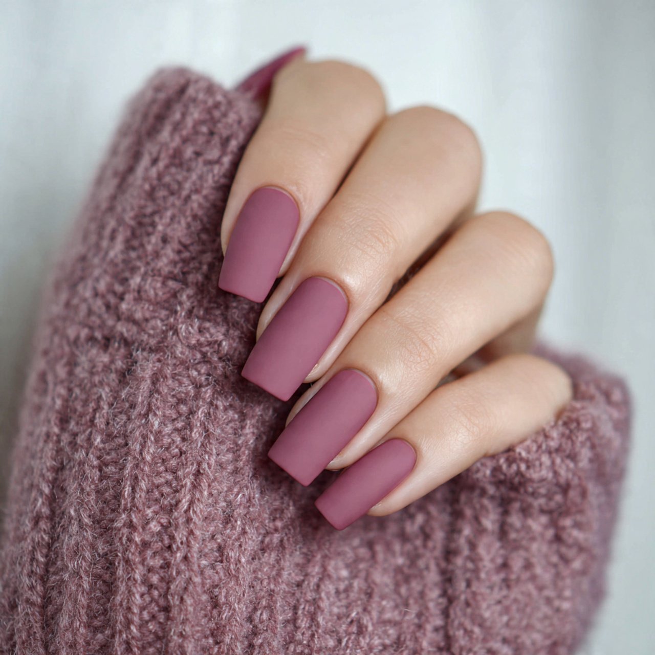 matte mauve nails