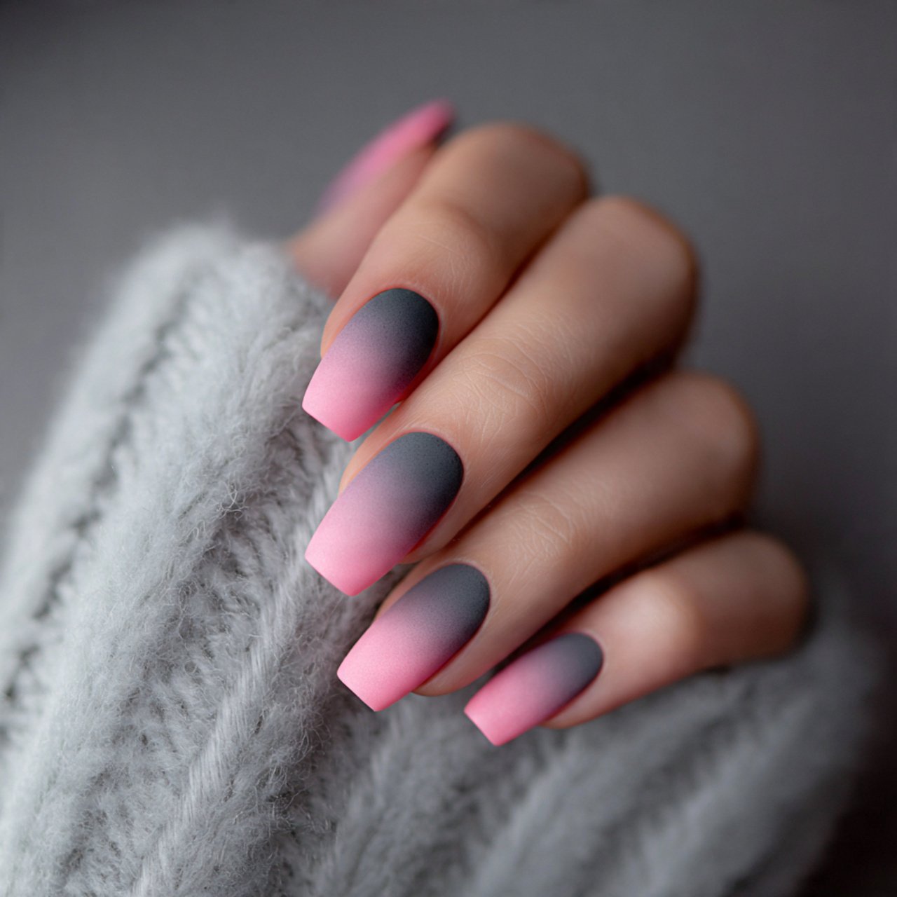 matte ombre nails