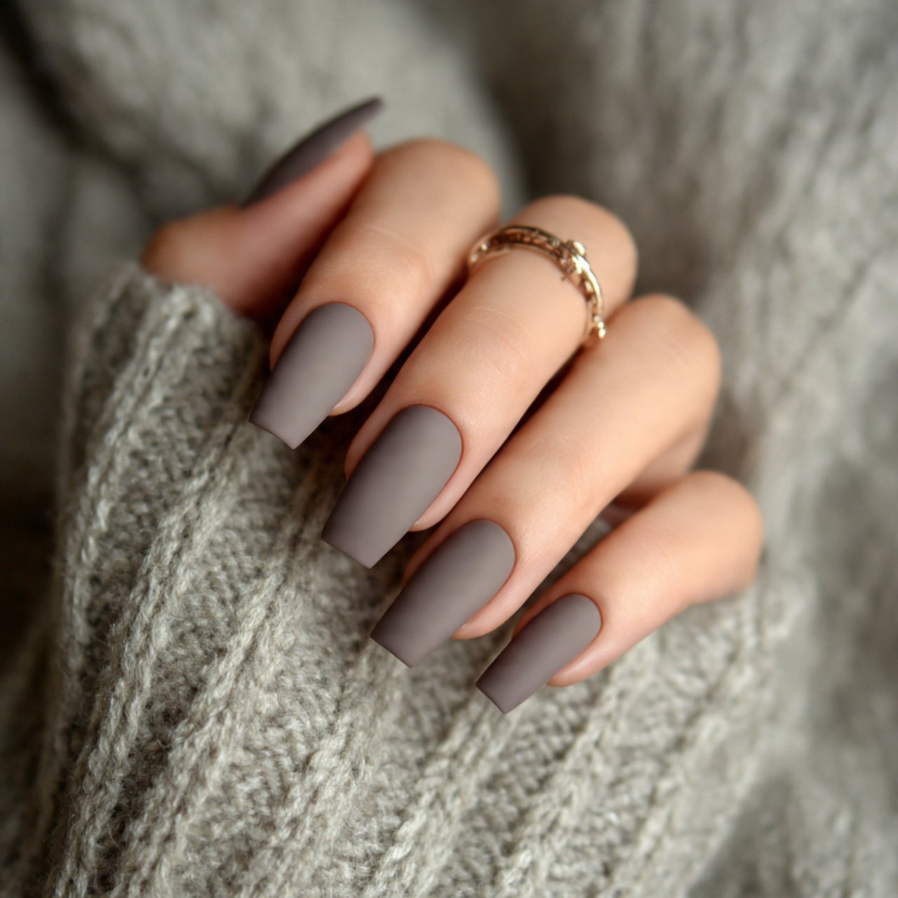 matte taupe ballerina nails cute nails