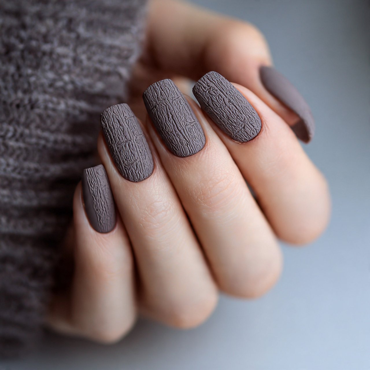 Autumn Nails Inspiration: 15 Salon-Approved Designs That Feel Chic, Cozy, and Wearable 6 matte taupe sweater nails attractive nails