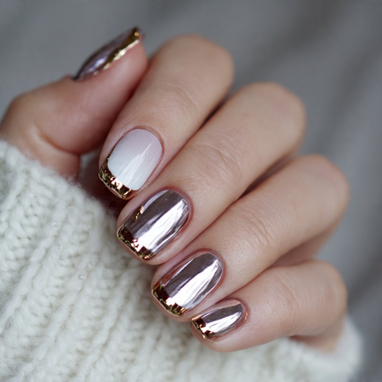 New Year's Nails: 15 Stunning Nail Designs to Ring in the New Year in Style 3 metallic french tips gorgeous nails