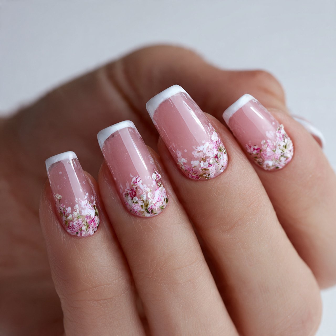 micro french aesthetic nails