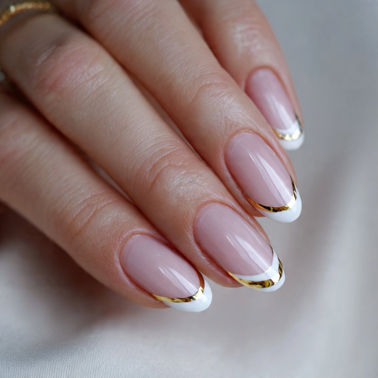 micro french almond nails beautiful nails