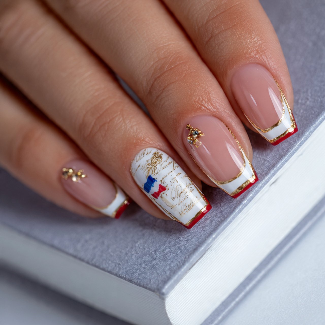 micro french graduation nails