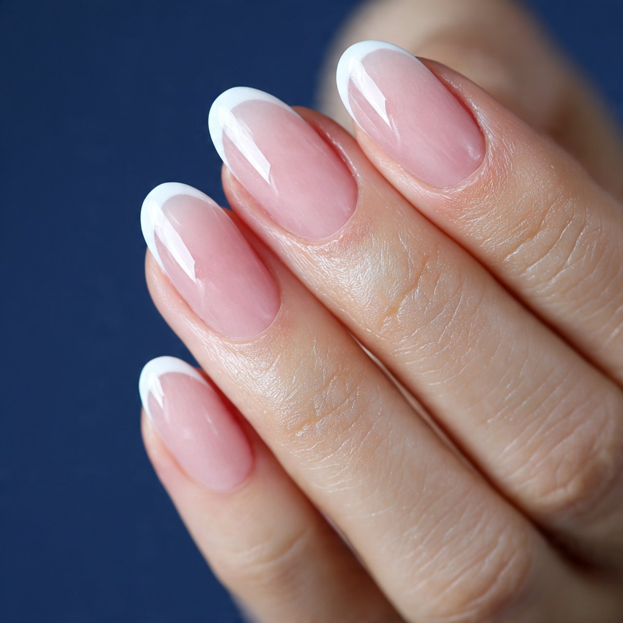 micro french oval nails attractive nails