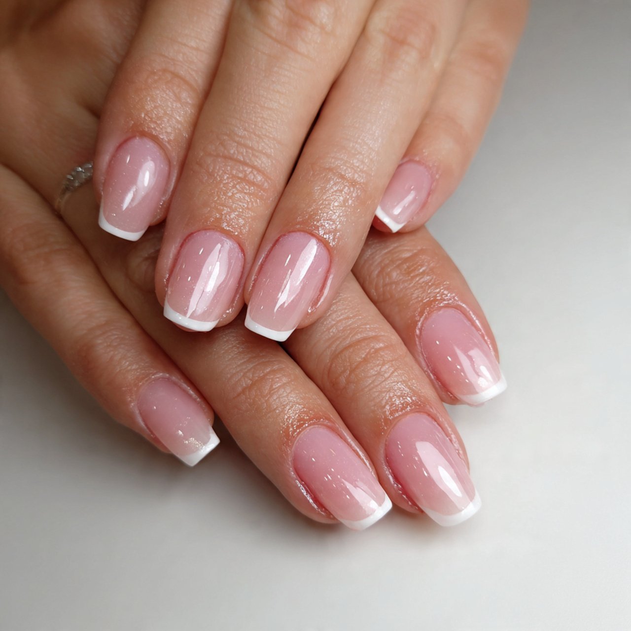 micro french short coffin nails gorgeous nails