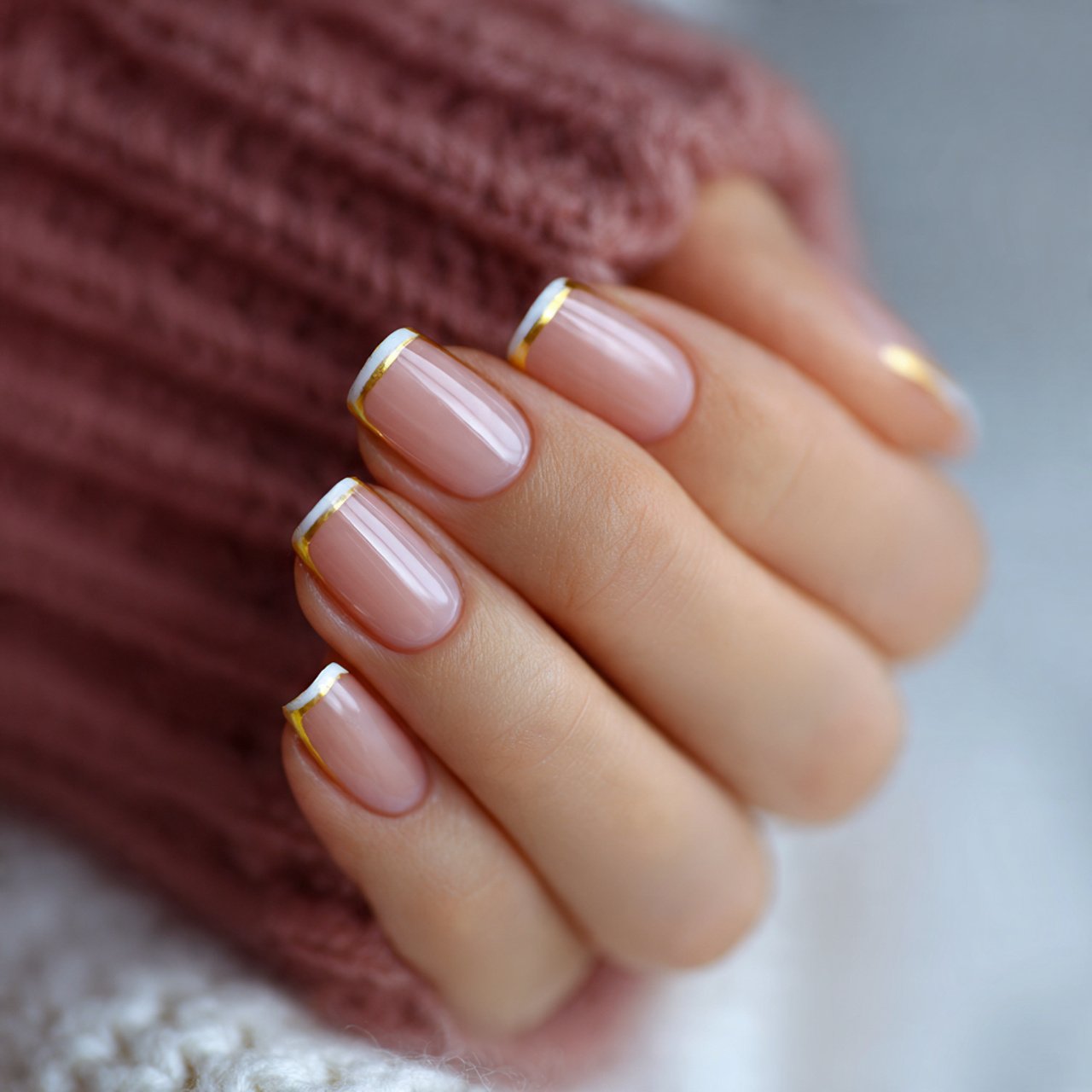 micro french tip nails attractive nails