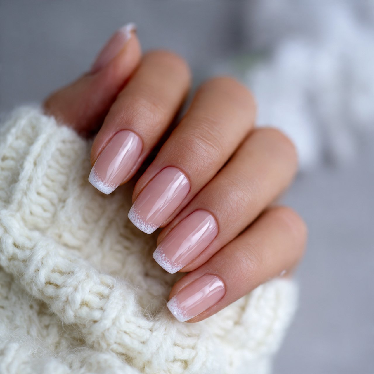 micro french tips attractive nails