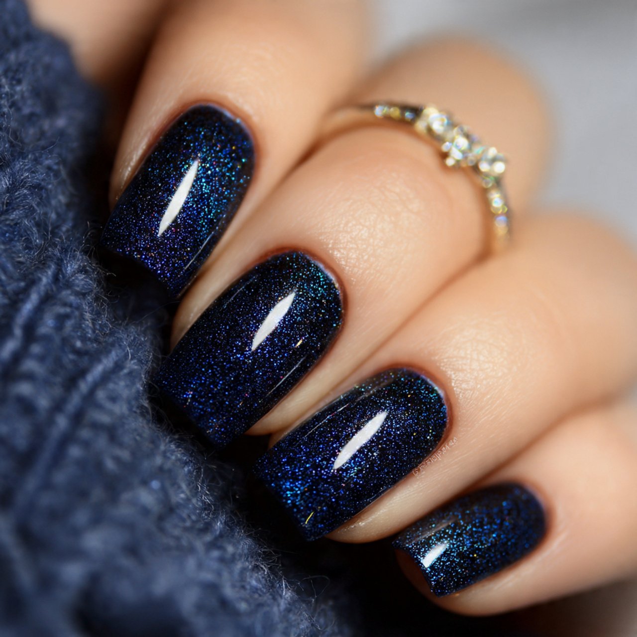 midnight navy shimmer nails attractive nails