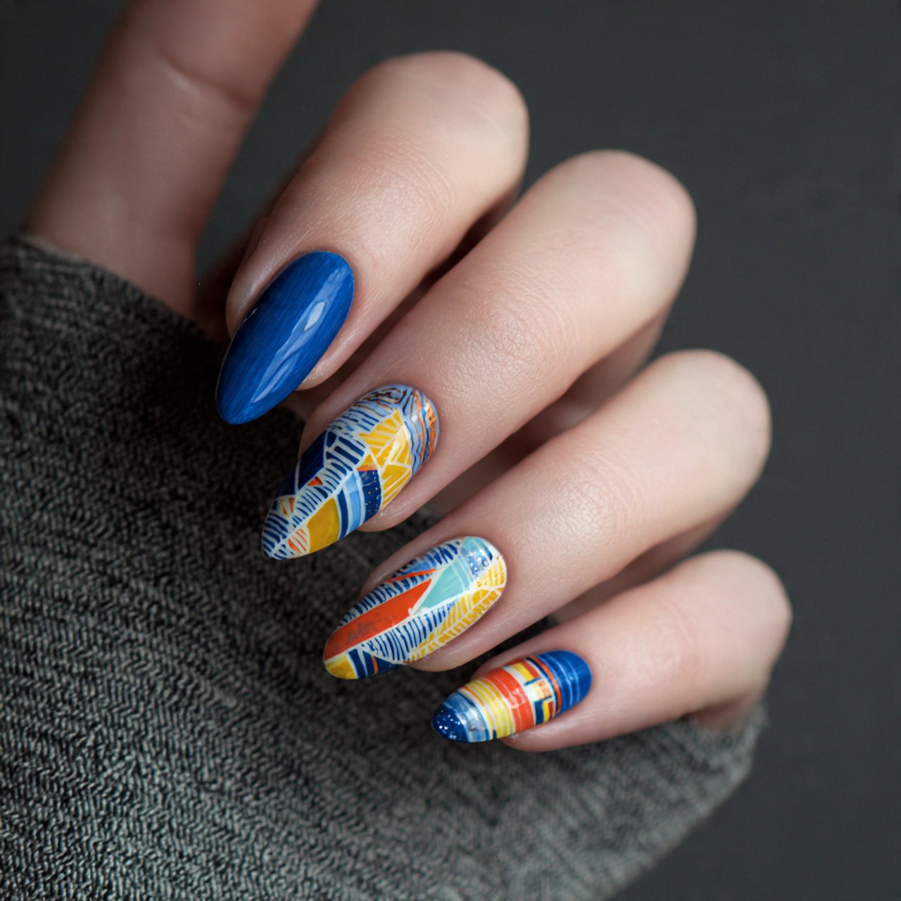 milky almond acrylics nails