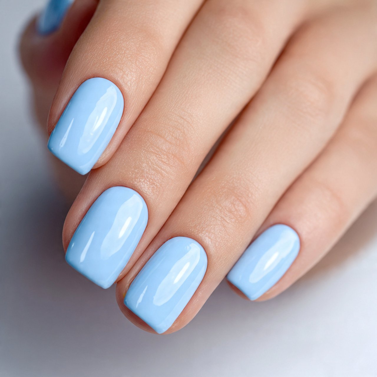 Blue Winter Nails: 15 Chic, Wearable Designs That Look Polished All Season 7 milky baby blue glazed nails attractive nails