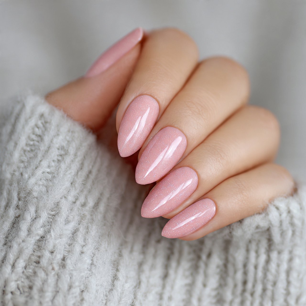 milky blush gloss nails