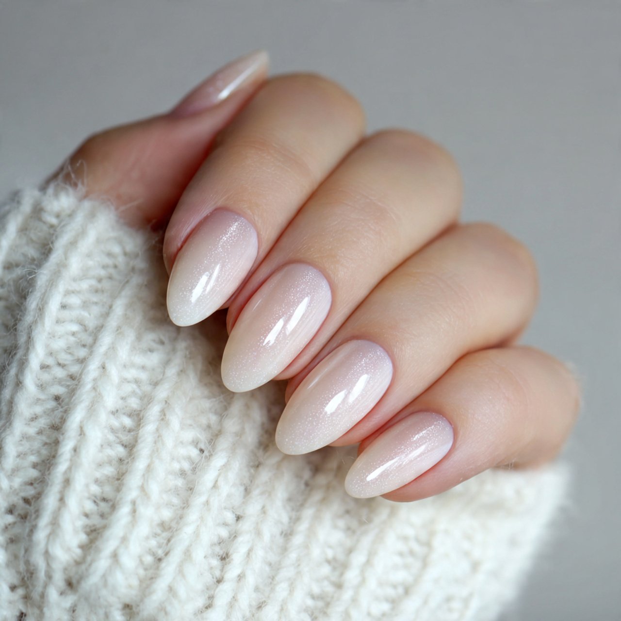 milky gloss nails elegant nails