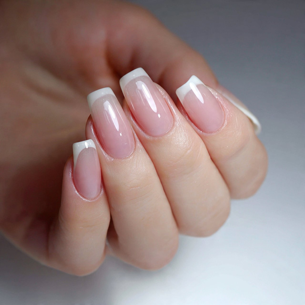 milky micro french elegant nails