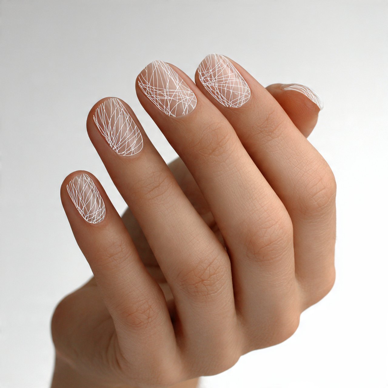 milky peach gloss nails nature look nails