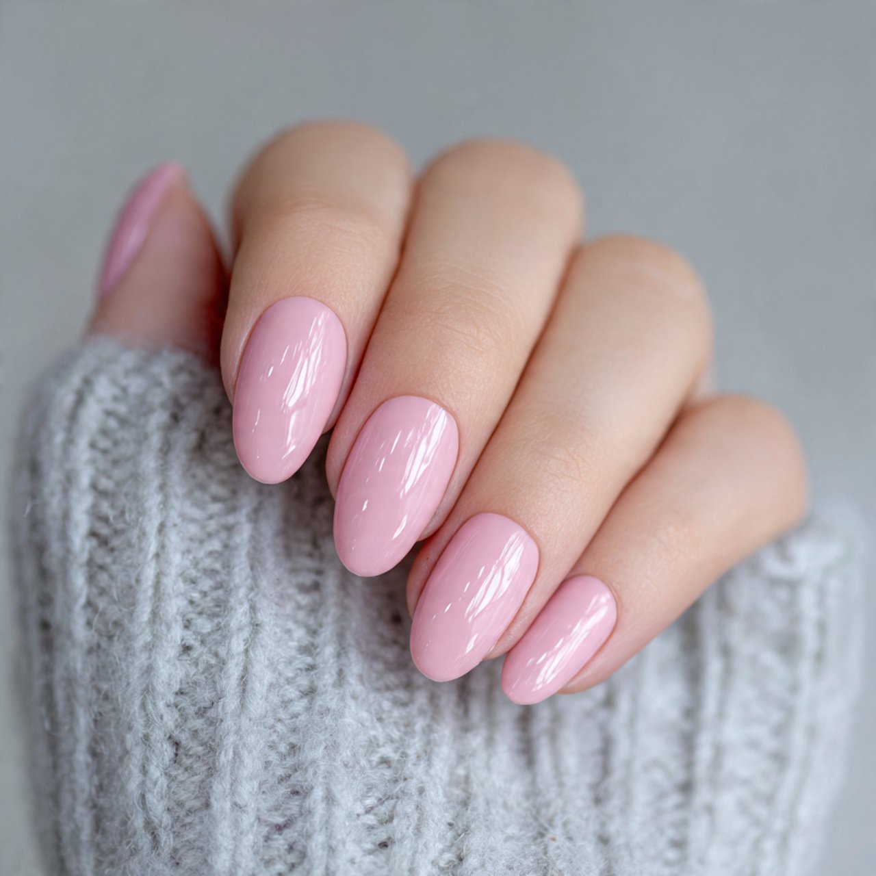 milky pink gloss nails 1