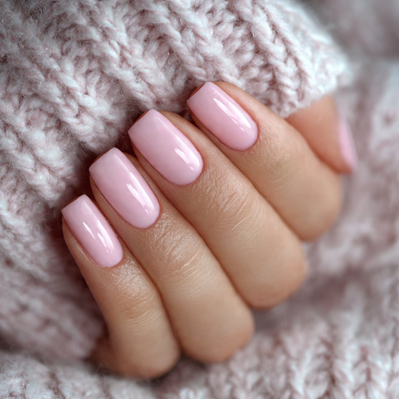 milky pink simple nails attractive nails