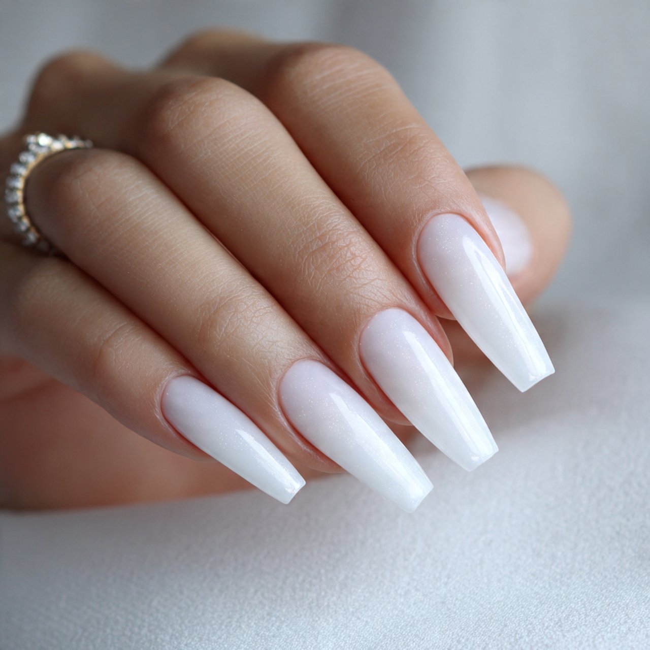 milky white long nails gorgeous nails