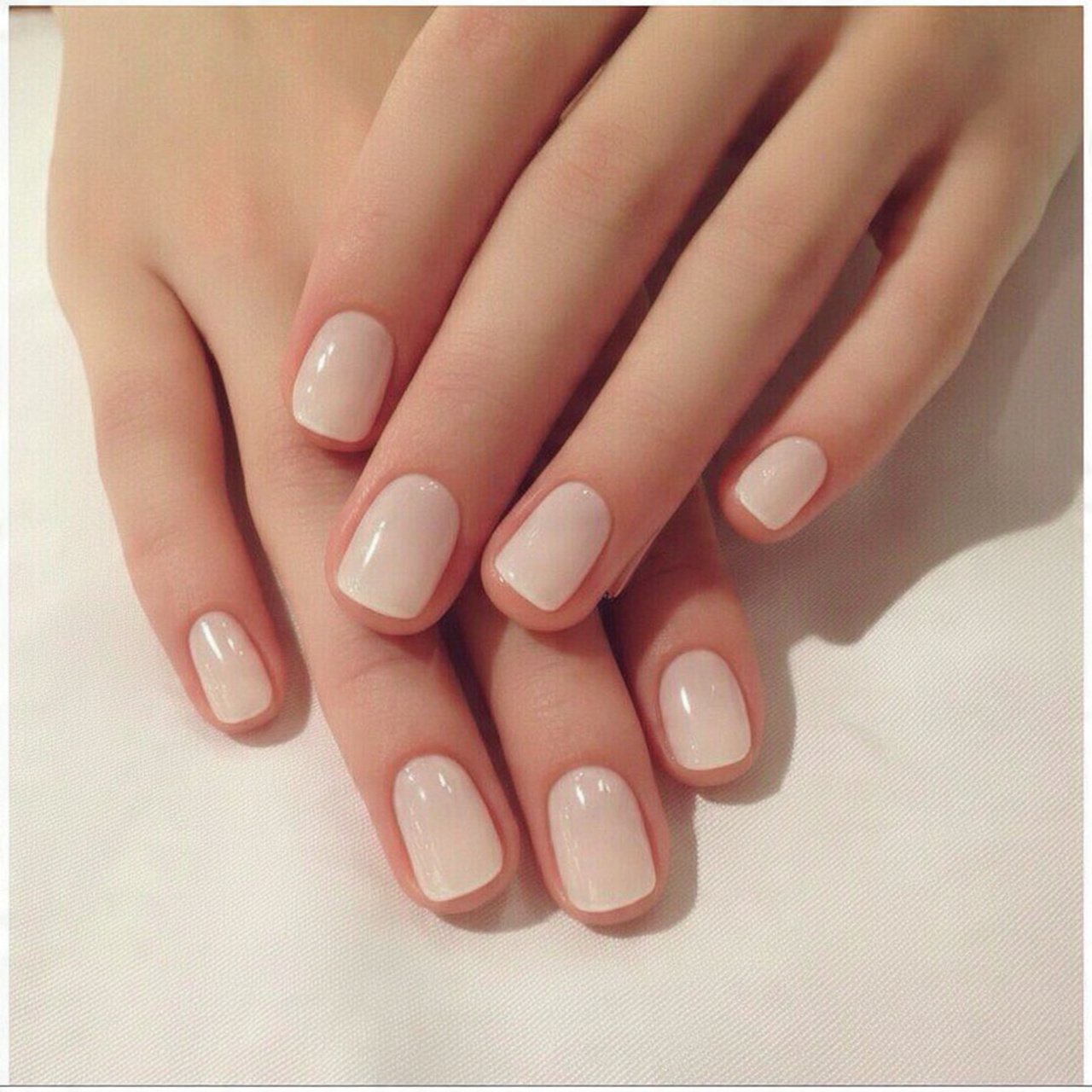 milky white simple nails attractive nails