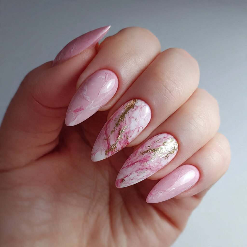 milky white snow gloss nails