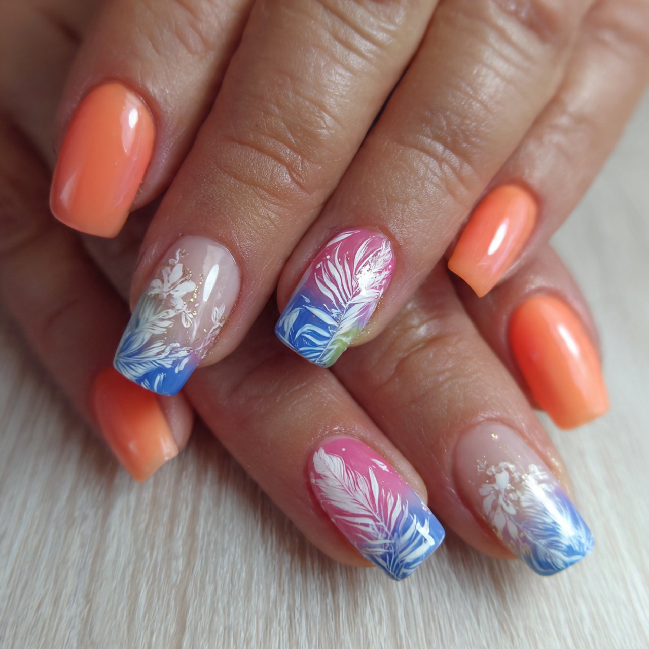 milky white summer nails pretty nails