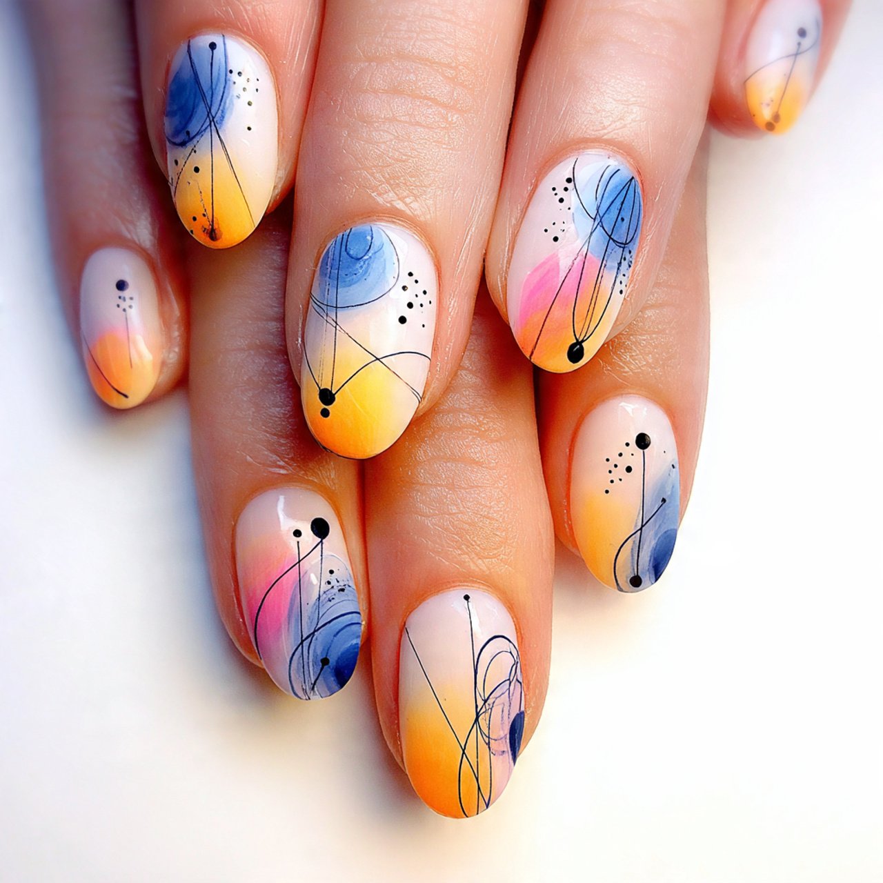 minimal dot accent tiny clean modern natural nails