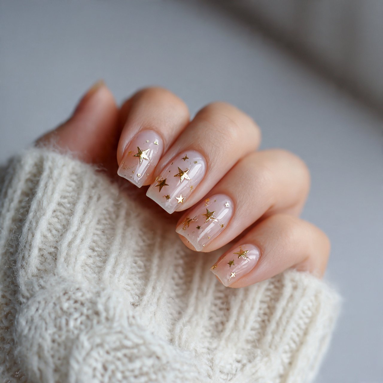 minimal star teen nails
