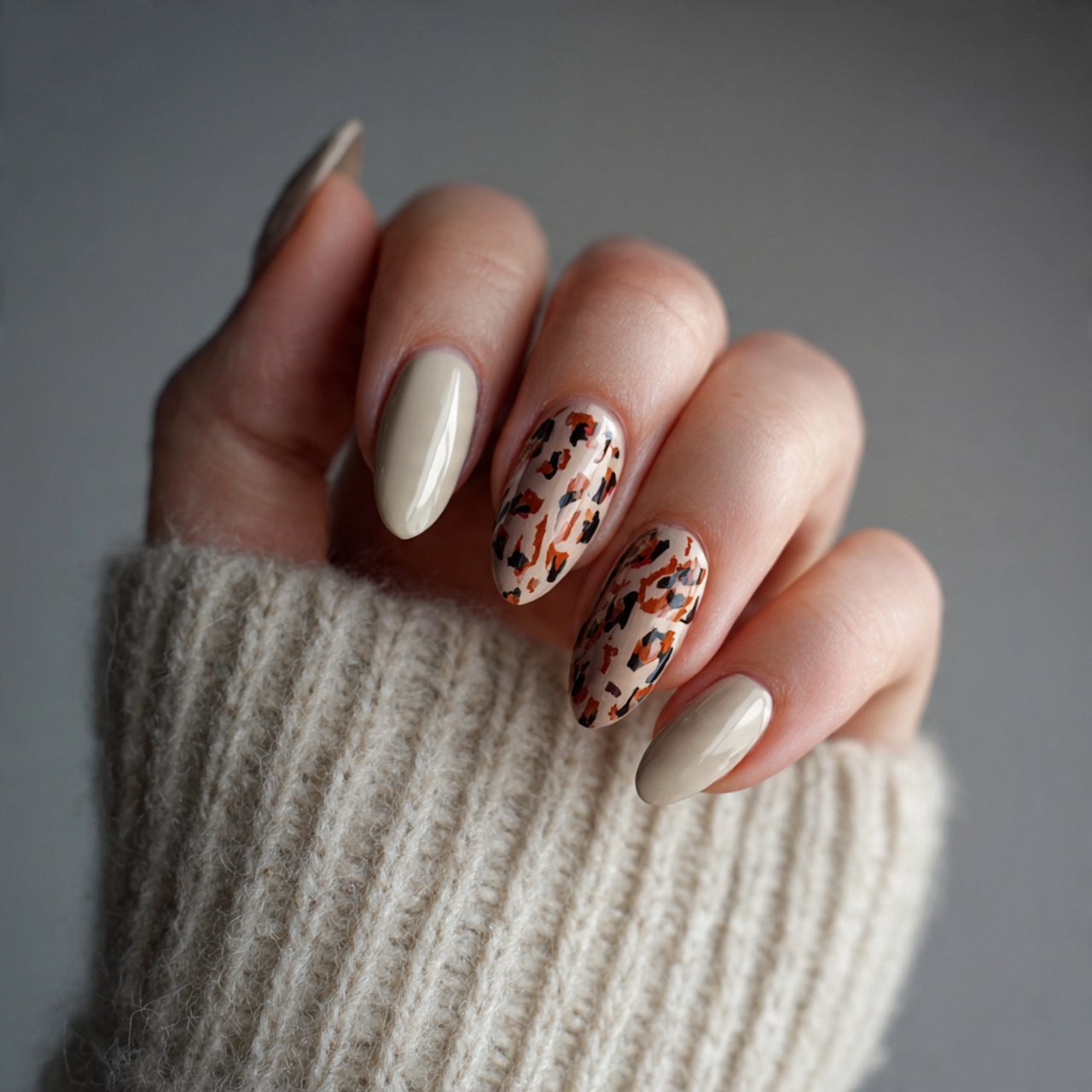 mixed neutral manicure slaying nails