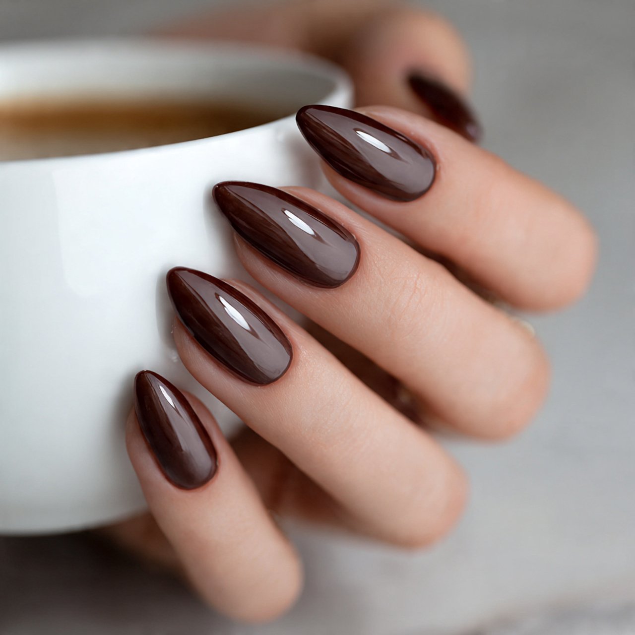 mocha gloss nails