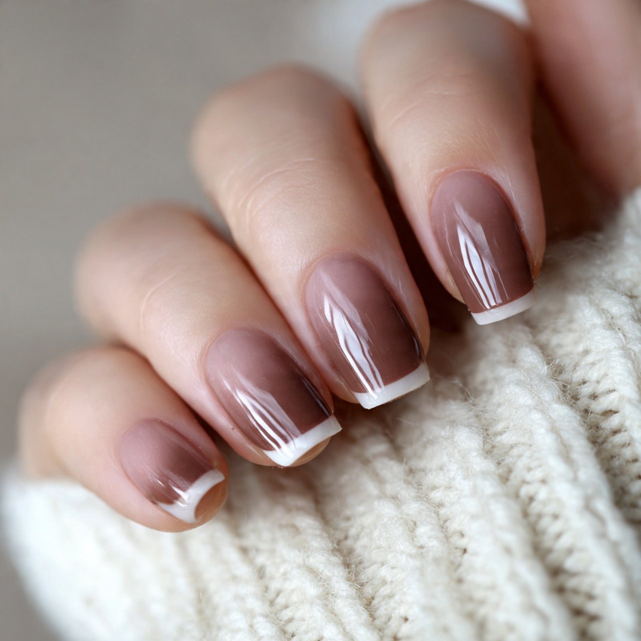 mocha latte french beautiful nails