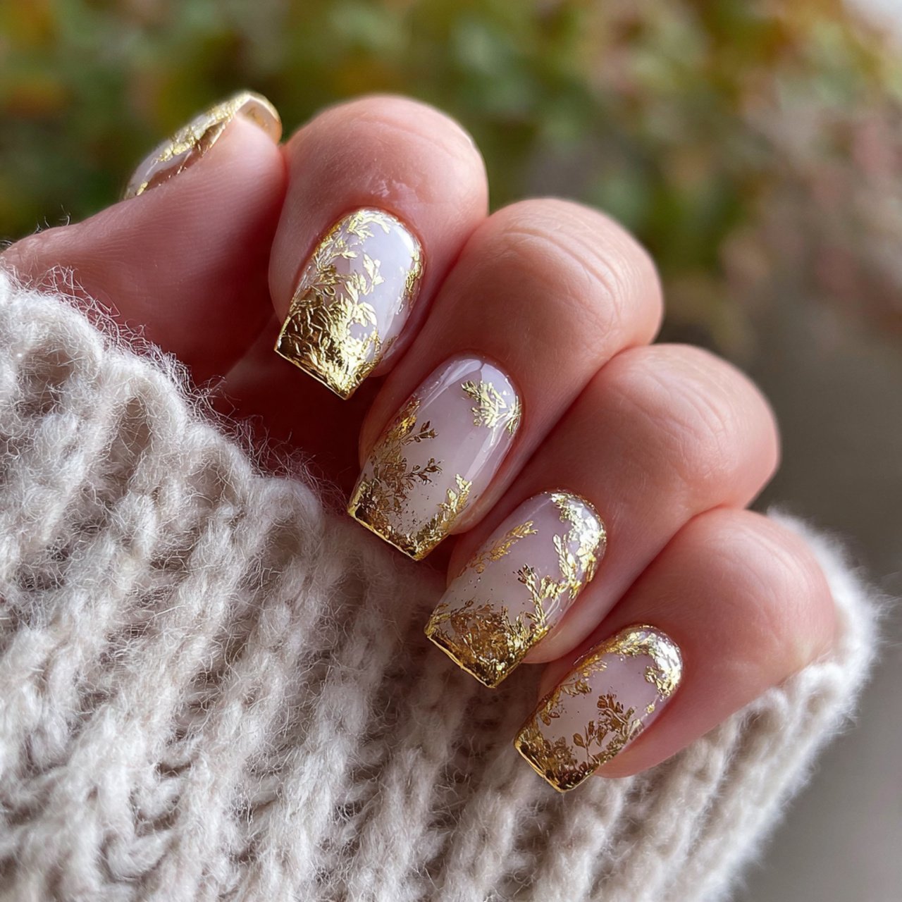 nails with gold foil accents gorgeous look nails