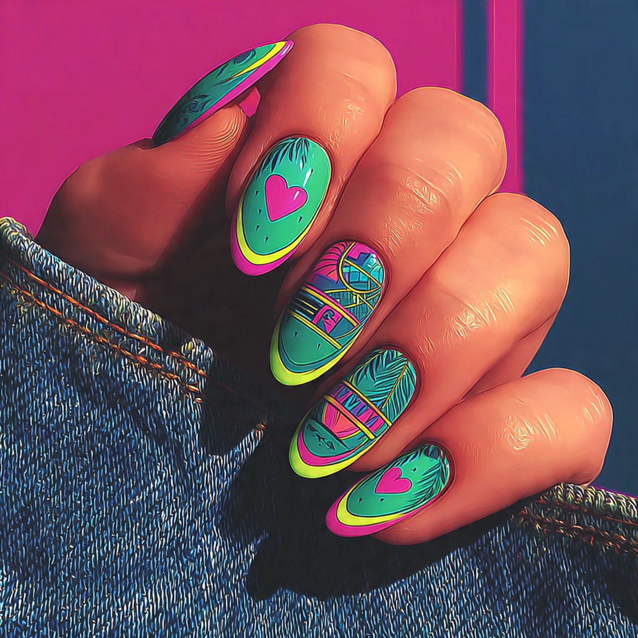 nails with one minimal heart accent attractive nai